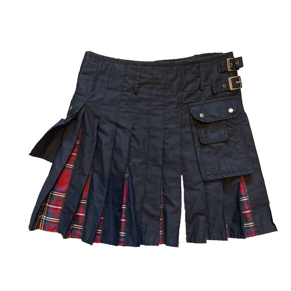 Got Kilt Red Tartan Kilt Black Utility Kilt Size 38 Cotton - Picture 2 of 6